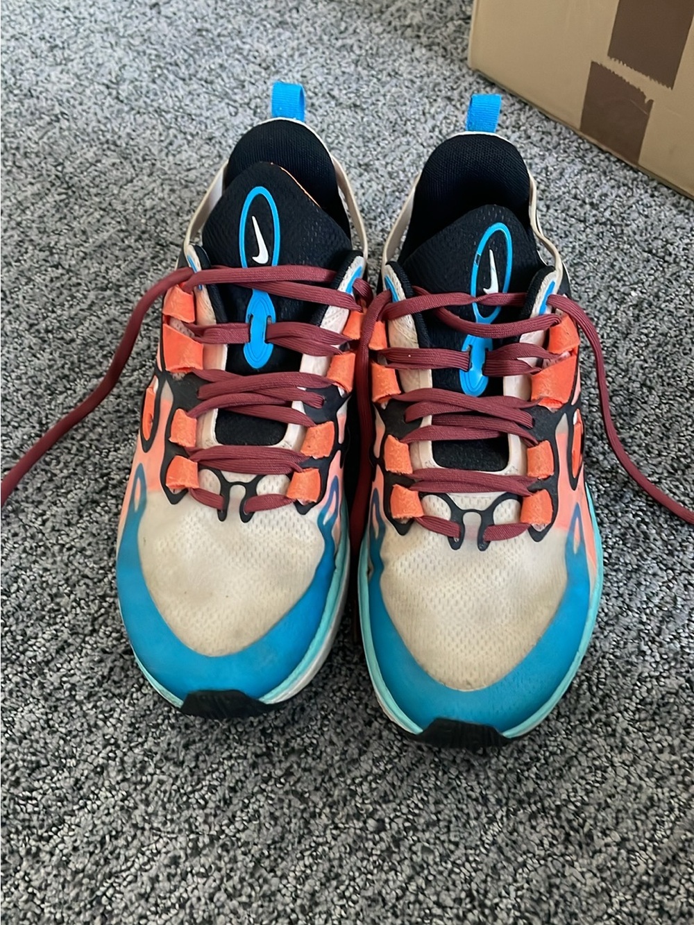 Nike Blue and Orange Athletic Sneakers